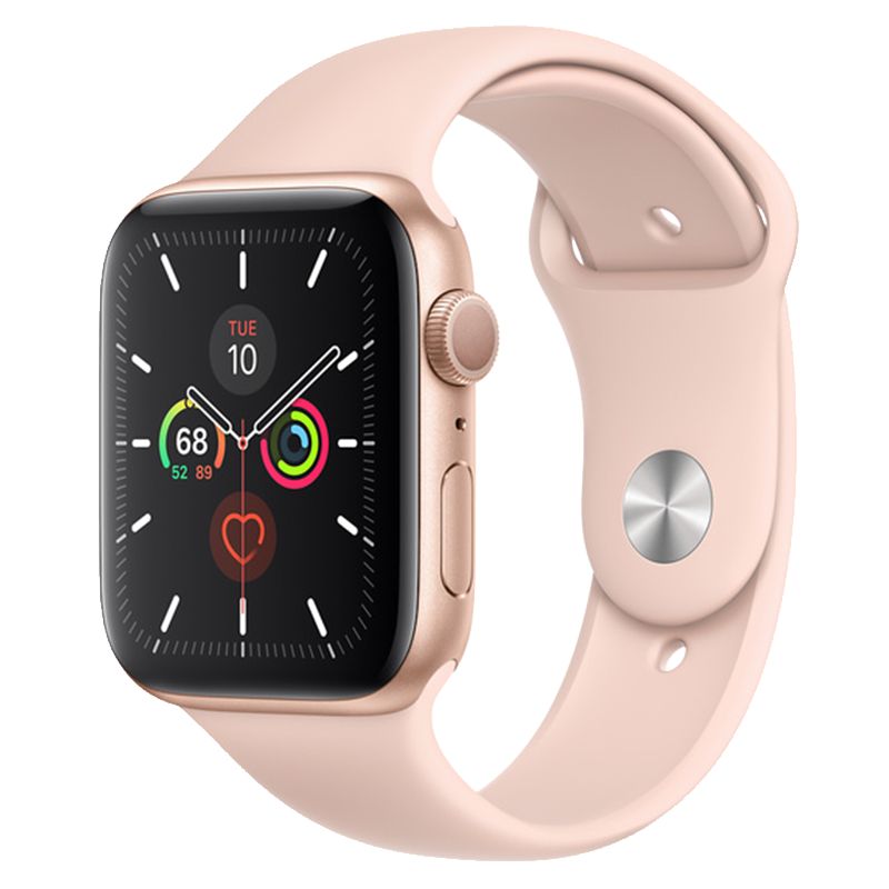 Apple Watch Series 5 40mm Gold Aluminum Case with Pink Sand Sport Band RFB