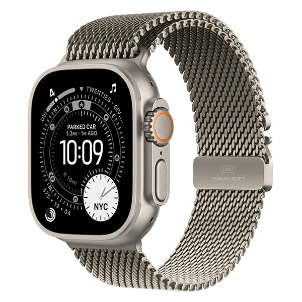 Apple Watch Series Ultra 3 49mm Natural Titanium Case with Natural Titanium Milanese Loop S