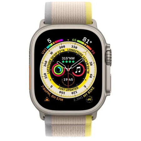 Apple Watch Series Ultra 49mm Titanium Case with Yellow Trail Loop M/L