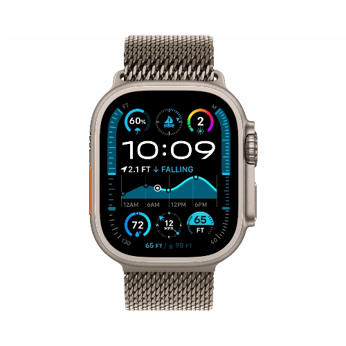 Apple Watch Series Ultra 2 49mm Natural Titanium Case with Titanium Milanese Loop M