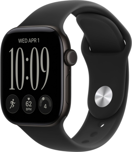 Apple Watch Series 12 46mm Aluminum Black Case Black Sport Band S/M