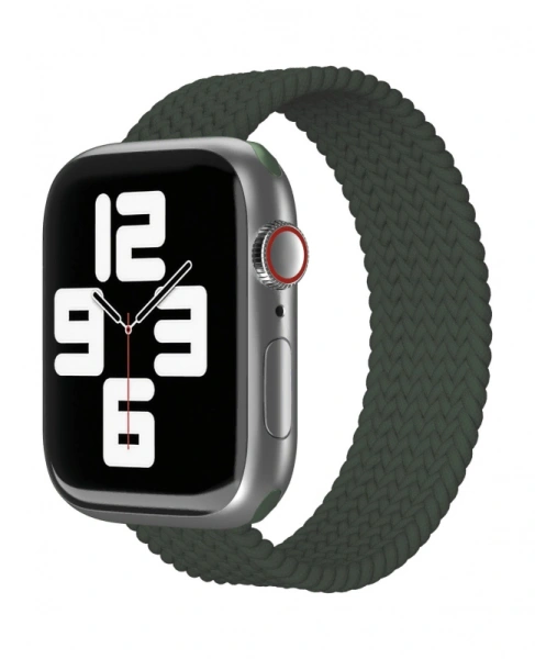Ремешок нейлоновый плетёный "vlp" для Apple Watch 38/40/41, S/M, 2шт, тёмно-зелёный