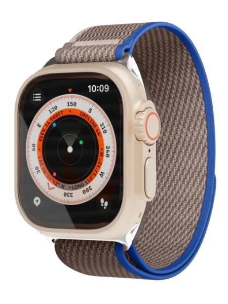 Ремешок нейлоновый Trail Band "vlp" для Apple Watch 42/44/45/49mm, синий-серый