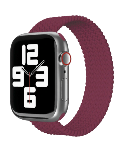 Ремешок нейлоновый плетёный "vlp" для Apple Watch 42/44/45, S/M, 2шт, марсала