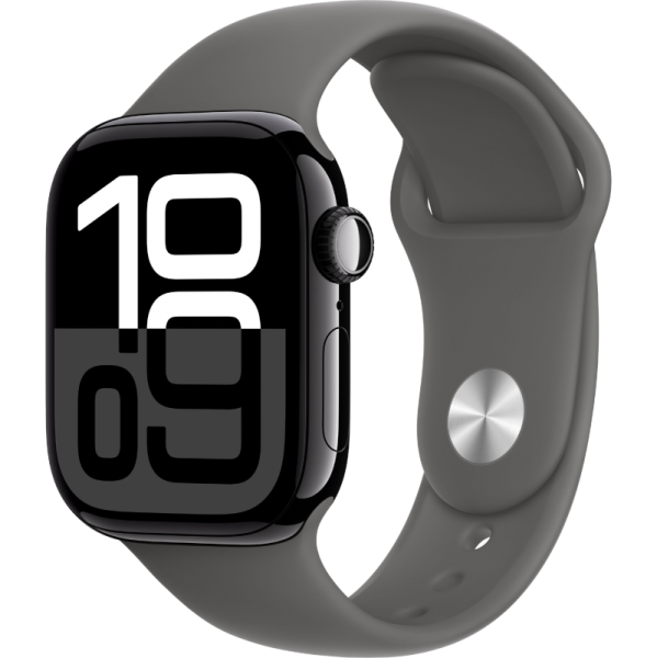 Apple Watch Series 10 46mm Aluminum Rose Gold Case Black Sport Band M/L