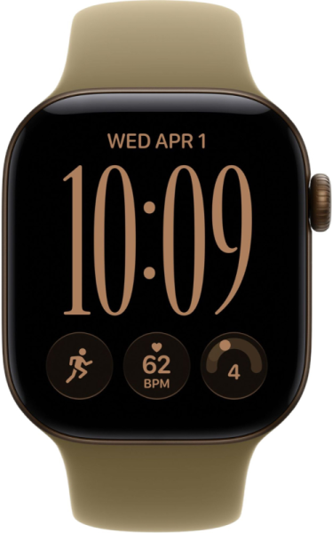 Apple Watch Series 12 46mm Aluminum Dark Bronze Case Olive Sport Band S/M