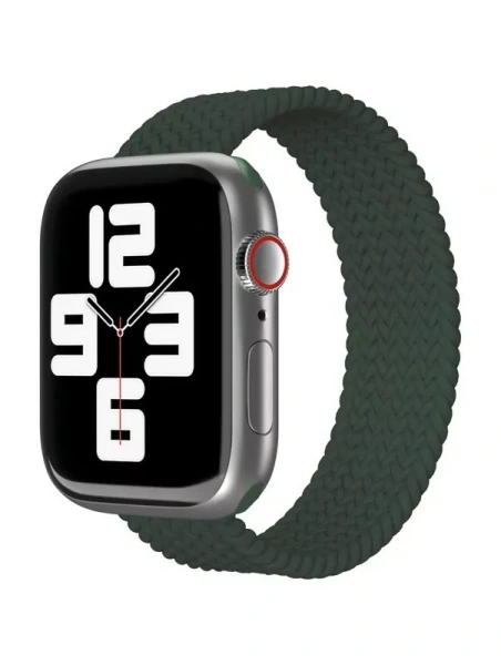 Ремешок нейлоновый плетёный "vlp" для Apple Watch 38/40/41, L/XL, 2шт, тёмно-зелёный
